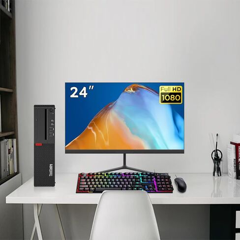 Lenovo Thinkcentre M710S SFF Desktop ، New 24 "FHD Monitor ، PC Gaming ، Intel Core 6th 3.7Ghz ، 16GB RAM ، 256GB SSD ، DP Cable ، RGB Keyboard & Mouse ، WIN11 Pro (READED) in Saudi Arabia