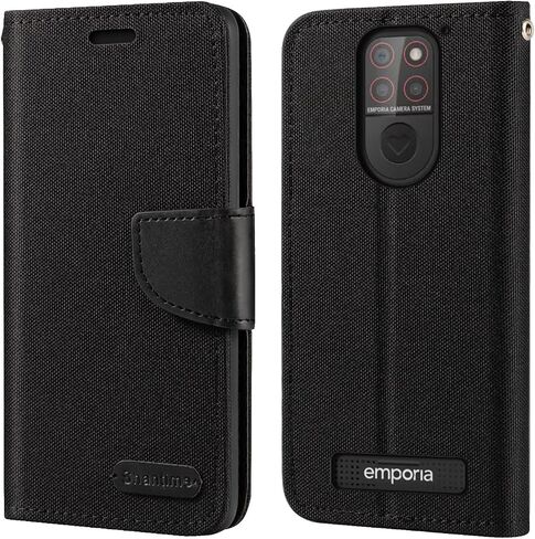 Axford Fabric Pu Leather Wallet Wallet Case متوافق مع PEQ PSP 500 ، غطاء واقعي متين مع فتحات البطاقة والإغلاق المغناطيسي (رمادي) in Kuwait