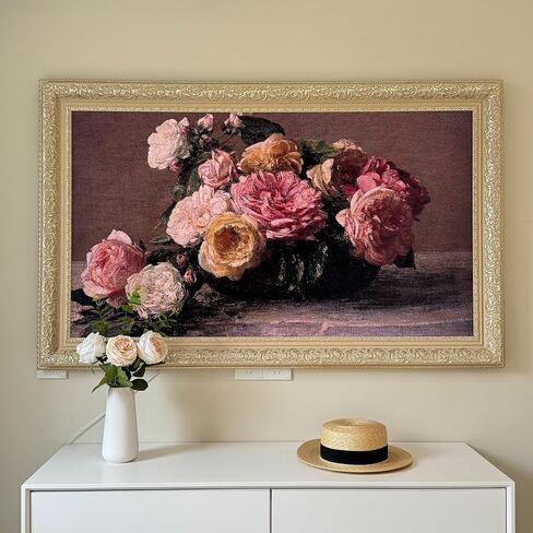 إطار تلفزيوني ذو طراز خمر أنيق متوافق فقط مع Samsung the Frame/Pro TV (32 '' ، 43 "، 50" ، 55 "، 65" ، 75 "85" ، 2021-2025 الإطار/2025 الإطار المحترف ، LS03A/B/C/D/FW) (الذهب العميق ، 55) in Saudi Arabia