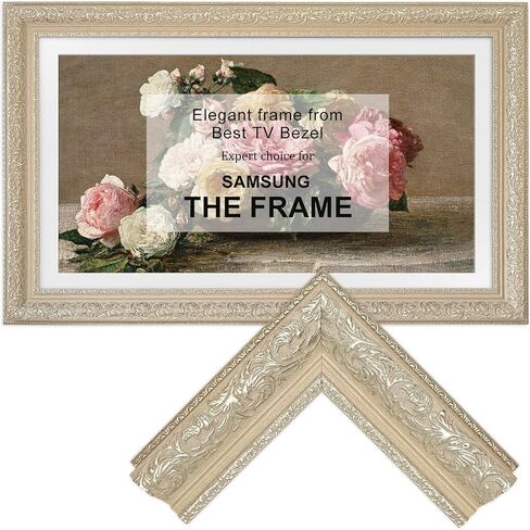 إطار تلفزيوني ذو طراز خمر أنيق متوافق فقط مع Samsung the Frame/Pro TV (32 '' ، 43 "، 50" ، 55 "، 65" ، 75 "85" ، 2021-2025 الإطار/2025 الإطار المحترف ، LS03A/B/C/D/FW) (الذهب العميق ، 55) in Saudi Arabia