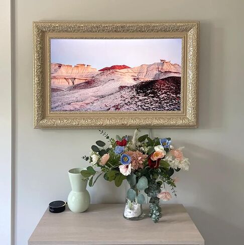 إطار تلفزيوني ذو طراز خمر أنيق متوافق فقط مع Samsung the Frame/Pro TV (32 '' ، 43 "، 50" ، 55 "، 65" ، 75 "85" ، 2021-2025 الإطار/2025 الإطار المحترف ، LS03A/B/C/D/FW) (الذهب العميق ، 55) in Saudi Arabia