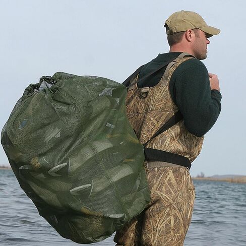 Avery Square Bottom Decoy Bag | Waterfowl Tote with Rigid Base for Easy Loading, Durable Vinyl-Coated Mesh & Adjustable Straps | Duck Hunting Gear Organizer in Saudi Arabia