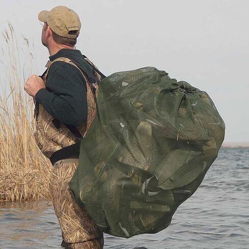 Avery Square Bottom Decoy Bag | Waterfowl Tote with Rigid Base for Easy Loading, Durable Vinyl-Coated Mesh & Adjustable Straps | Duck Hunting Gear Organizer in Saudi Arabia