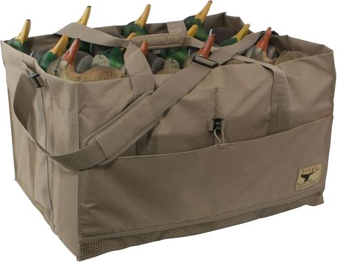 Avery 12-Slot 6.5" x 6.5" Waterfowl Hunting Durable Duck Decoy Bag w/Adjustable No-Slip Padded Shoulder Strap & Mesh Bottom, Field Khaki in Saudi Arabia