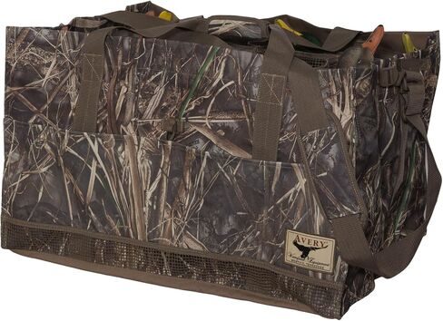 Avery 12-Slot 6.5" x 6.5" Waterfowl Hunting Durable Duck Decoy Bag w/Adjustable No-Slip Padded Shoulder Strap & Mesh Bottom, Field Khaki in Saudi Arabia