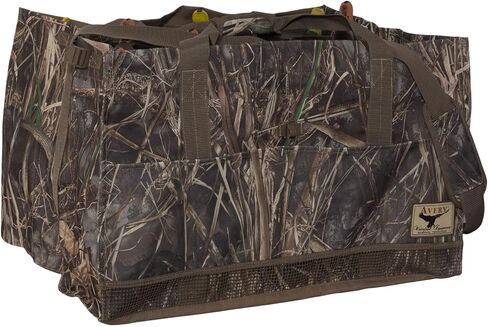 Avery 12-Slot 6.5" x 6.5" Waterfowl Hunting Durable Duck Decoy Bag w/Adjustable No-Slip Padded Shoulder Strap & Mesh Bottom, Field Khaki in Saudi Arabia