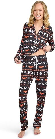 Tipsy Elves Women’s Christmas Pajamas - Classic Two Piece Lapel Pajama Set for Ladies - Cute and Cozy in Kuwait