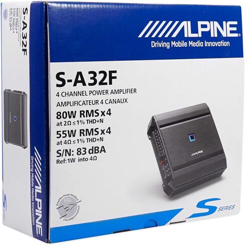 Alpine S2-A36F 320w RMS 4-Channel S-Series Car Audio Amplifier Class D + Absolute KIT4-2RCA 4 Gauge Amp Kit in Saudi Arabia