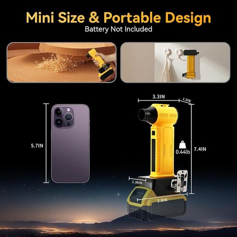 Compressed Air Duster Cordless Dust Blower for Dewalt 20V Battery, 130000RPM Brushless Turbo Fan Handheld Mini Jet Dry Blower for Keyboard Car Camping Workshop Home Cleaning(Battery Not Included) in Saudi Arabia