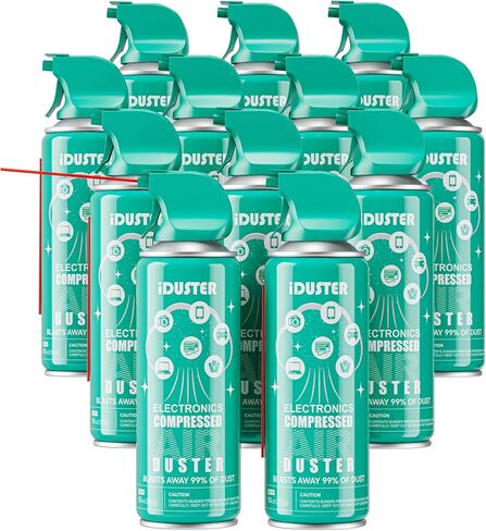 iDuster Compressed Air Duster for Electronics - Disposable Cleaning Duster Compressed Air Can for Computer and Keyboard, 6 Packs in Saudi Arabia