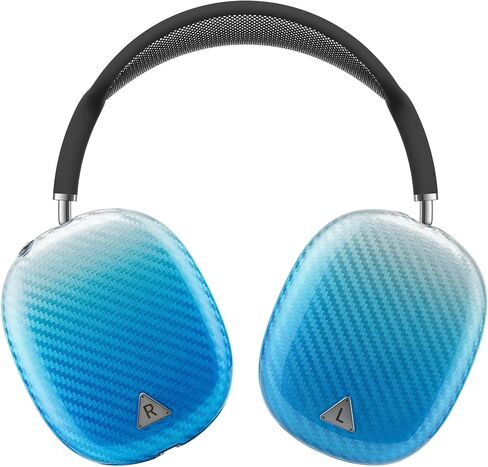 غطاء علبة ألياف الكربون لغطاء سماعات الرأس AirPods Max ، وغطاء كوب الأذن المضاد للخلع TPU ، وملحقات الجلد الواقية لـ Apple Airpods Max (2024/2020) - ملون in Kuwait