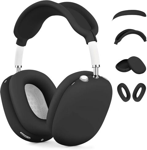 [4 in 1] Case for Airpods Max Headphones, for Airpods Max Ear Cup Covers/Headband Cover/Max Headband Pad(USB-C/Lightning)(2024/2020), Silicone Cover for Apple Airpod Max, Accessories Cases (Orange) in Saudi Arabia