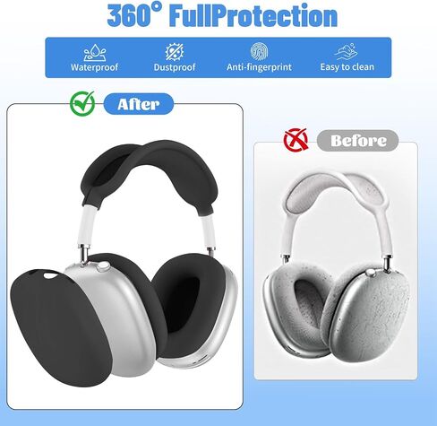 [4 in 1] Case for Airpods Max Headphones, for Airpods Max Ear Cup Covers/Headband Cover/Max Headband Pad(USB-C/Lightning)(2024/2020), Silicone Cover for Apple Airpod Max, Accessories Cases (Orange) in Saudi Arabia