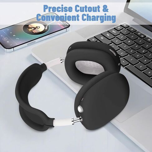 [4 in 1] Case for Airpods Max Headphones, for Airpods Max Ear Cup Covers/Headband Cover/Max Headband Pad(USB-C/Lightning)(2024/2020), Silicone Cover for Apple Airpod Max, Accessories Cases (Orange) in Saudi Arabia