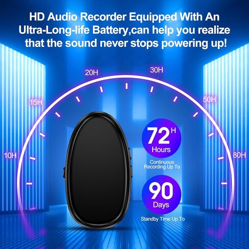 128GB (9680 Hours) Digital Voice Recorder with Triple Noise Reduction, MP3 Audio Recorder with Outside Speaker, 3072kbps HD Portable Recording Device for Work, Lectures, Black in Saudi Arabia