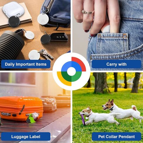 Air Tracking Tags-4 Pack Android, Android Tracker Tags, Work with Google's Find Hub App, Bluetooth Smart Tracking Tag, Item Finder Tracker for Keys, Wallet, Suitcases, Pets (White&Black) in Saudi Arabia
