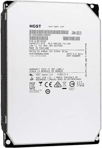 HGST HUS726060ALA640 3.5" 6TB 7200RPM SATA Enterprise HDD (HDD), Silver (Renewed) in Saudi Arabia