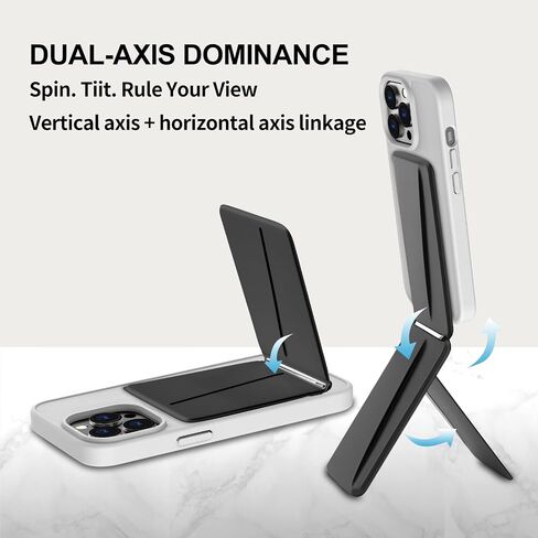 Hualele for Magsafe Wallet مع حامل ثلاثي القوائم عبر الهاتف ، محفظة الهاتف المغناطيسي حامل ، حامل بطاقة مغناطيسية قابلة للتعديل ، ترايبود صورة شخصية غير مرئية لـ iPhone 16/15/14/13/12 سلسلة ، أسود in Kuwait