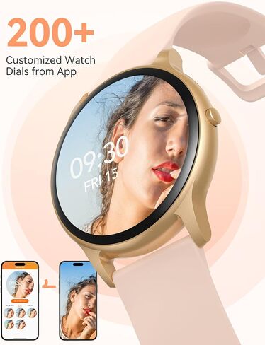 AGPTEK Smart Watch for Women, 5ATM Waterproof Smartwatch for Android and iOS Phones, Fitness Tracker Watch with 100+ Sports Modes, Heart Rate Monitor Pedometer Sleep Monitor, Pink in Saudi Arabia