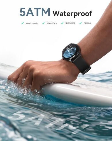 Agptek Smart Watch for Women ، 5ATM Waterproof Smartwatch للهواتف Android و iOS ، ومتعقب اللياقة البدنية مع أكثر من 100 أوضاع رياضية ، ومراقبة معدل ضربات القلب شاشة نوم ، وردي in Saudi Arabia