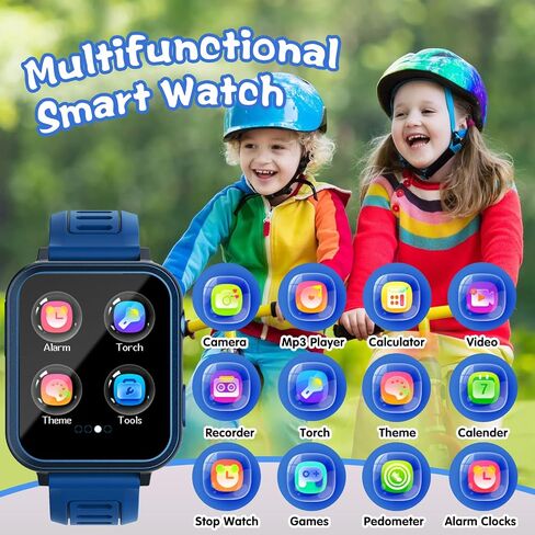 Watch Watch For Kids مع 24 ألغاز ألعاب HD شاشة تعمل باللمس الكاميرا فيديو Music Player Player Clock Clock Flashlight 12/24 HR Kids Watches Gail in Kuwait