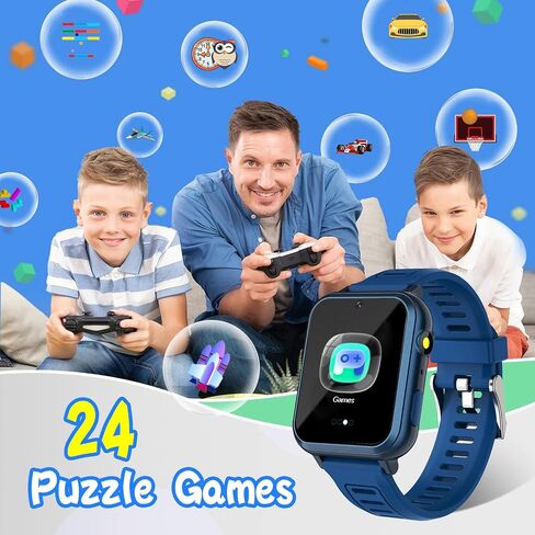 Watch Watch For Kids مع 24 ألغاز ألعاب HD شاشة تعمل باللمس الكاميرا فيديو Music Player Player Clock Clock Flashlight 12/24 HR Kids Watches Gail in Kuwait