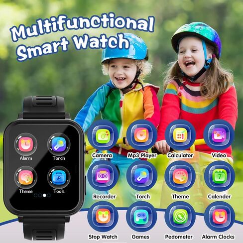 Watch Watch For Kids مع 24 ألغاز ألعاب HD شاشة تعمل باللمس الكاميرا فيديو Music Player Player Clock Clock Flashlight 12/24 HR Kids Watches Gail in Kuwait