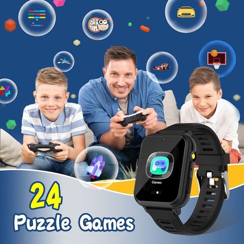 Watch Watch For Kids مع 24 ألغاز ألعاب HD شاشة تعمل باللمس الكاميرا فيديو Music Player Player Clock Clock Flashlight 12/24 HR Kids Watches Gail in Kuwait