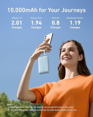 Anker Zolo Power Bank, 10,000mAh 30W Max Fast Portable Charger with Built-in USB-C and MFi Certified Lightning Cables, USB-C&A, Battery Pack for iPhone 16/15 Series, MacBook, Galaxy (Black) in Saudi Arabia