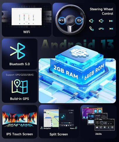 2G+64G Radio Toyota 4Runner 2003-2009 ، لـ Tundra 2003-2006 ، لـ Sequoia 2003-2007 Car Stereo ، Wireless Carplay Android Auto ، DSP EQ ، 7 'HD IPS Touchscreen ، 26UIS GPS Bluetooth Bakcup Camera in Saudi Arabia