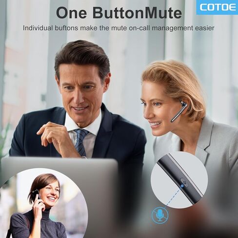 سماعة Bluetooth Headset v5.3 ، سماعة أذن لاسلكية مع 500 مللي أمبير في الساعة شحن سماعات الرأس الخالية من الضوضاء. in Saudi Arabia