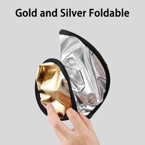2-in-1 Camera Lighting Reflector, 30cm Diameter Portable Foldable Photo Prop for Outdoor Lighting Fill Light Selfie in Saudi Arabia