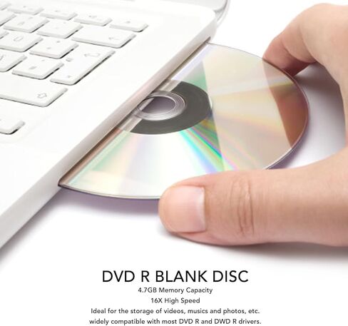 DVD R Blank, 4.7GB 16X Recordable Disc, PC Recordable Media Discs Ideal for Music Videos Photos in Saudi Arabia