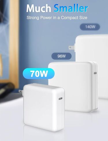 Charger for MacBook Air 13/15" (M1-M3, 2021-2025) & MacBook Pro 14" (M1-M4)70W Type C Power Adapter Includes 6.6FT C to Magnetic 3 Cable LED, Powerful Connection Between 20021-2025 (Original Quality) in Saudi Arabia