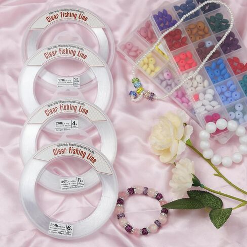 Clear Fishing Wire, 656FT Invisible Nylon Fishing Line for Hanging Decorations, Balloon Garland, Crafting, and Jewelry Making in Saudi Arabia