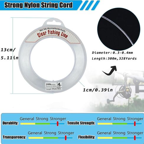 Clear Fishing Wire, 656FT Invisible Nylon Fishing Line for Hanging Decorations, Balloon Garland, Crafting, and Jewelry Making in Saudi Arabia