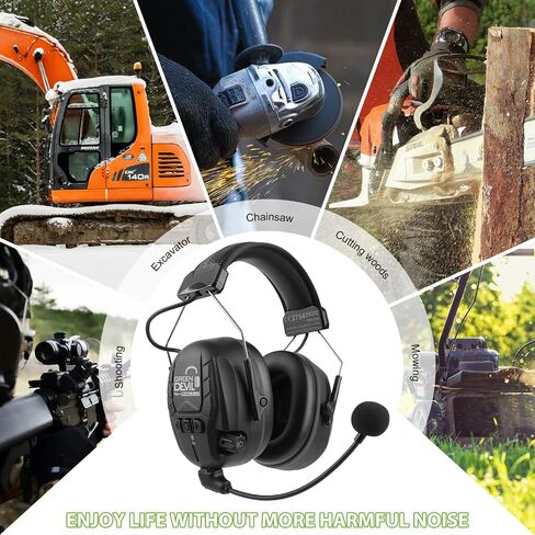 GREEN DEVIL Electronic Bluetooth Hearing Ear Protection Headphones With Boom Microphones 27dB Noise Cancelling Earmuffs in Saudi Arabia