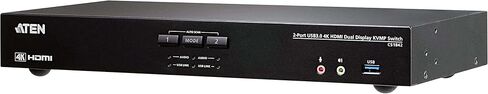 ATEN CS1842 2-Port USB 3.0 4K HDMI Dual Display KVM Switch with Audio and USB Hub – Supports UHD 4K 60Hz, Hotkey Switching Multi-Device Control for Desktop Workstation in Saudi Arabia