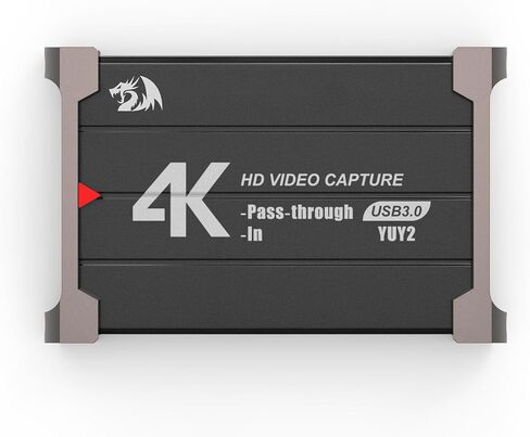 Redragon VC321 4K بطاقة التقاط الفيديو ، USB 3.0 1080P 60FPS التقاط الفيديو ، 4K HDMI Pass-shourgh ، تدفق الصف الصفر ، متوافق مع Windows/Mac ، التقاط اللعبة لـ PS5 ، Xbox ، NS ، DSL ، OBS in Saudi Arabia