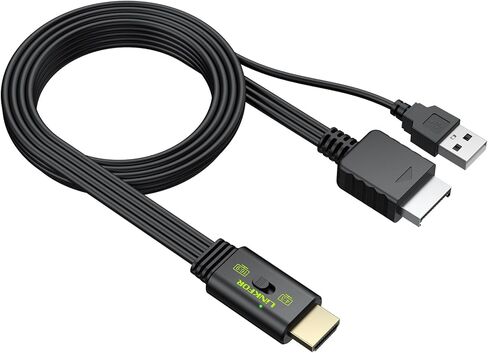 Linkfor PS2 إلى محول HDMI ، كابل HDMI ، مع 4: 3/16: 9 مفتاح نسبة العرض إلى ارتفاع الشاشة ، كابل HDMI لأجهزة PS2 و PS1 in Kuwait