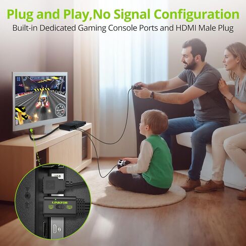 Linkfor PS2 إلى محول HDMI ، كابل HDMI ، مع 4: 3/16: 9 مفتاح نسبة العرض إلى ارتفاع الشاشة ، كابل HDMI لأجهزة PS2 و PS1 in Kuwait