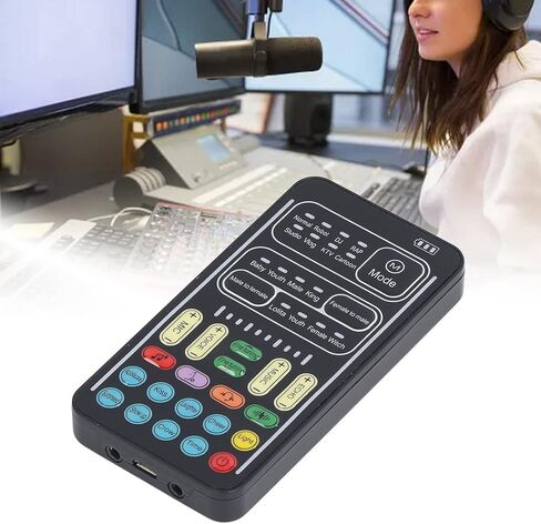 Portable Voice Changer, Handheld Bluetooth Voice Disguiser with Multiple Sound Effects, Voice Adjustable, Mini Gaming Live Sound Card for //Switch/PC/Phone(DC 5V) in Saudi Arabia