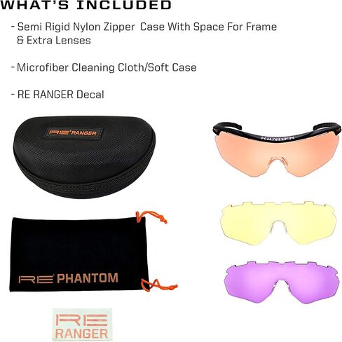 Randolph Eyewear Phantom 2.0 Shooting Glasses for Men or Women – Interchangeable Lens Protective Eyewear Shooting Glasses Set in Kuwait