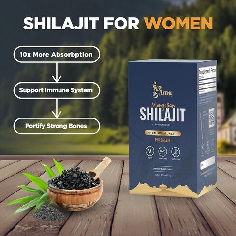 Pure Organic Mongolian Shilajit Resin - Himalayan Shilajit Supplement for Men and Women, 100% Pure, Natural, and Black Shilajit Resin - Natural Source of Fulvic Acid (50 Gram) in Saudi Arabia
