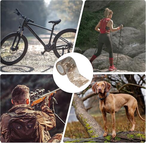 2 Rolls Camouflage Tape, Self Adhesive Wrap for Outdoor Climbing in Kuwait
