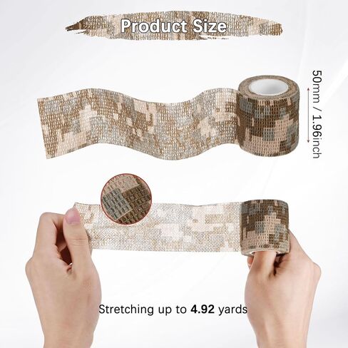 2 Rolls Camouflage Tape, Self Adhesive Wrap for Outdoor Climbing in Kuwait
