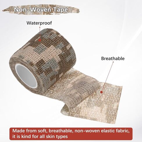 2 Rolls Camouflage Tape, Self Adhesive Wrap for Outdoor Climbing in Kuwait