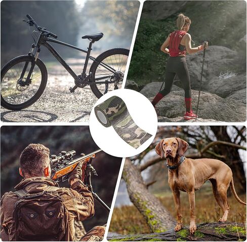 2 Rolls Camouflage Tape, Self Adhesive Wrap for Outdoor Climbing in Kuwait
