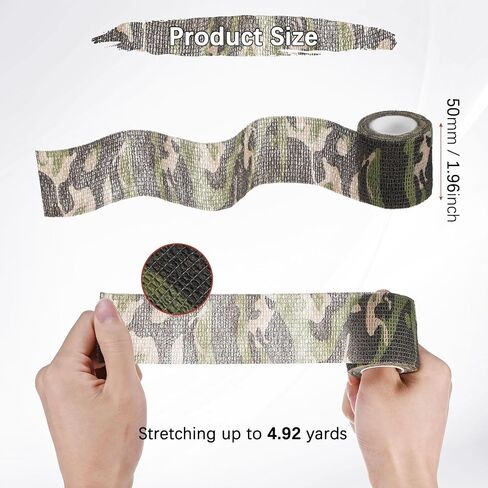 2 Rolls Camouflage Tape, Self Adhesive Wrap for Outdoor Climbing in Kuwait