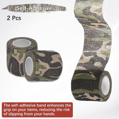 2 Rolls Camouflage Tape, Self Adhesive Wrap for Outdoor Climbing in Kuwait